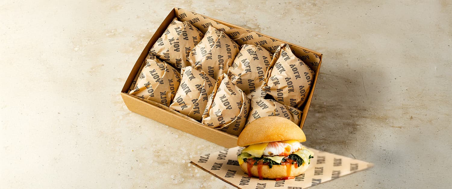 Egg, Cheese & Spinach Melt Bap platter