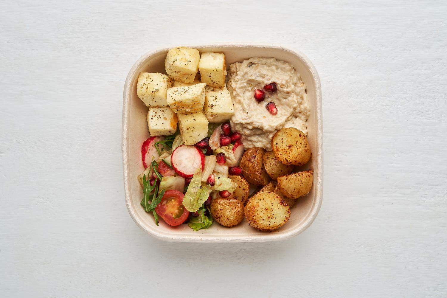 Grilled Halloumi & Baba Ghanoush Bowl