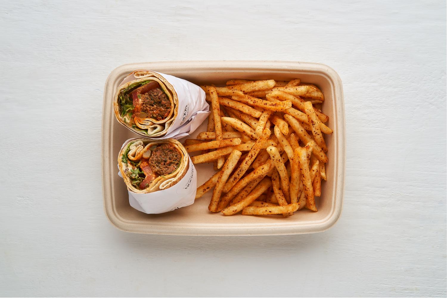 Lamb Kofta Wrap & Chips