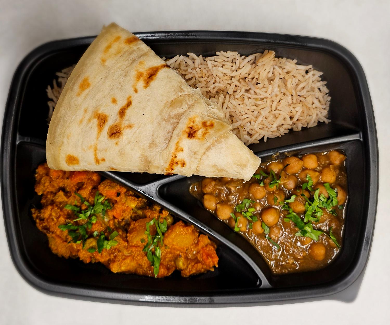 Mealbox, Chole and Veg Handi
