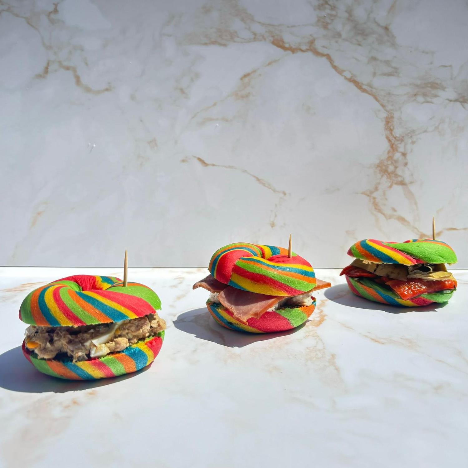 Large Rainbow bagel