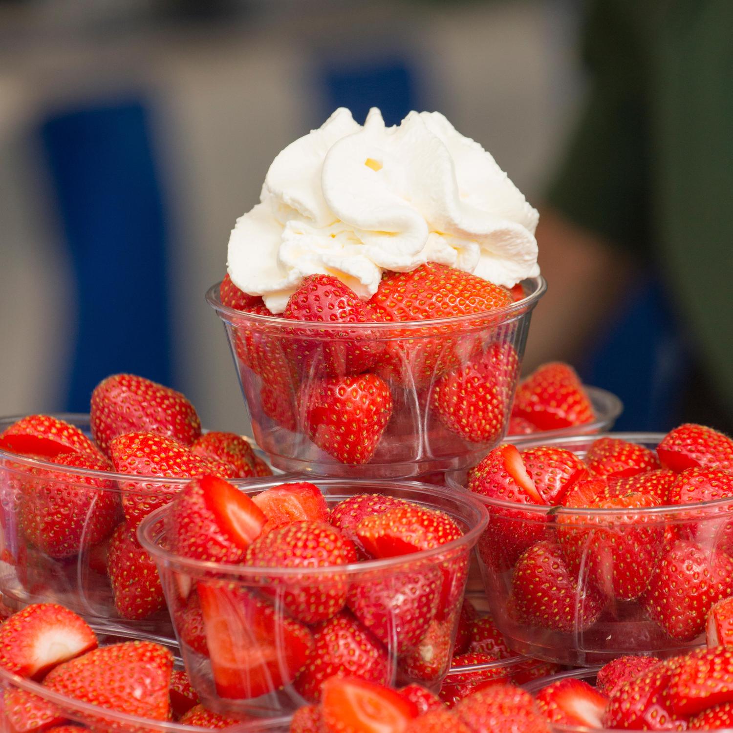 Fresh strawberry pots