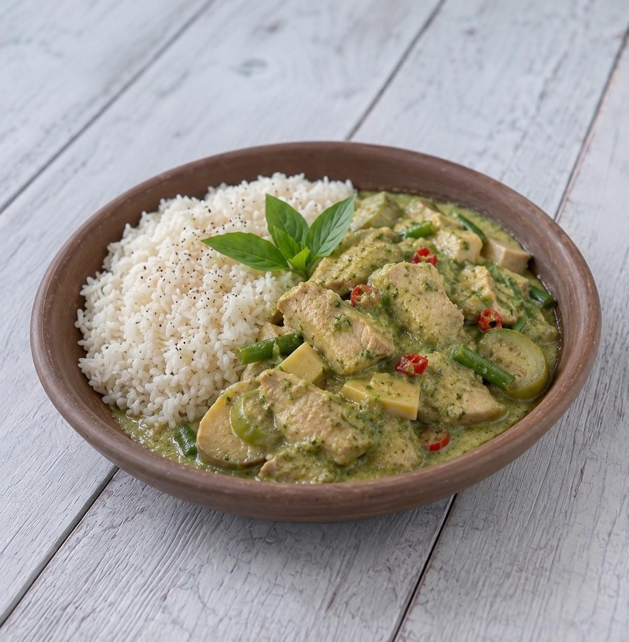 Green Thai Curry with rice
