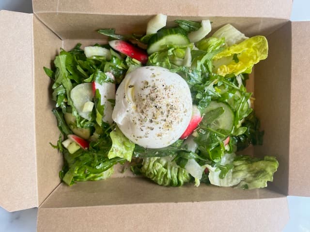 Lunch salad with burrata