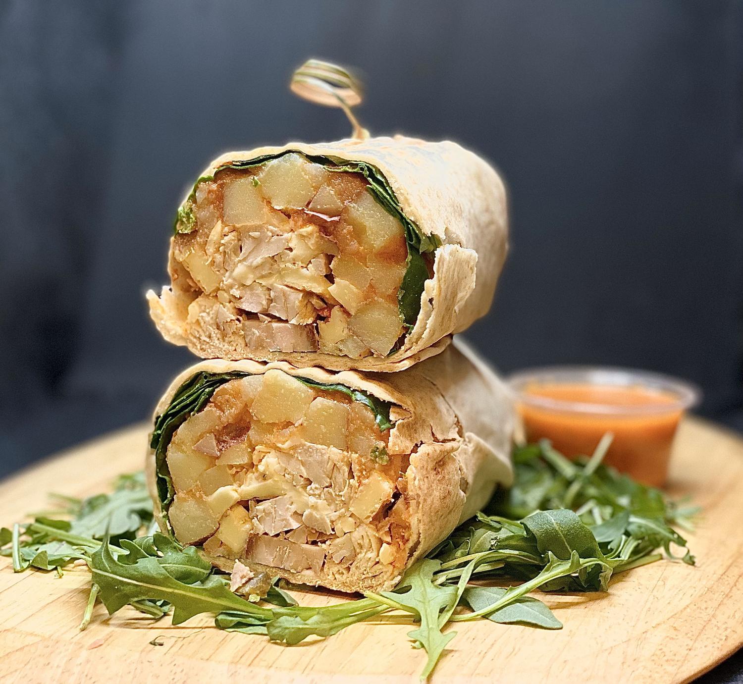 Spicy chicken flatbread