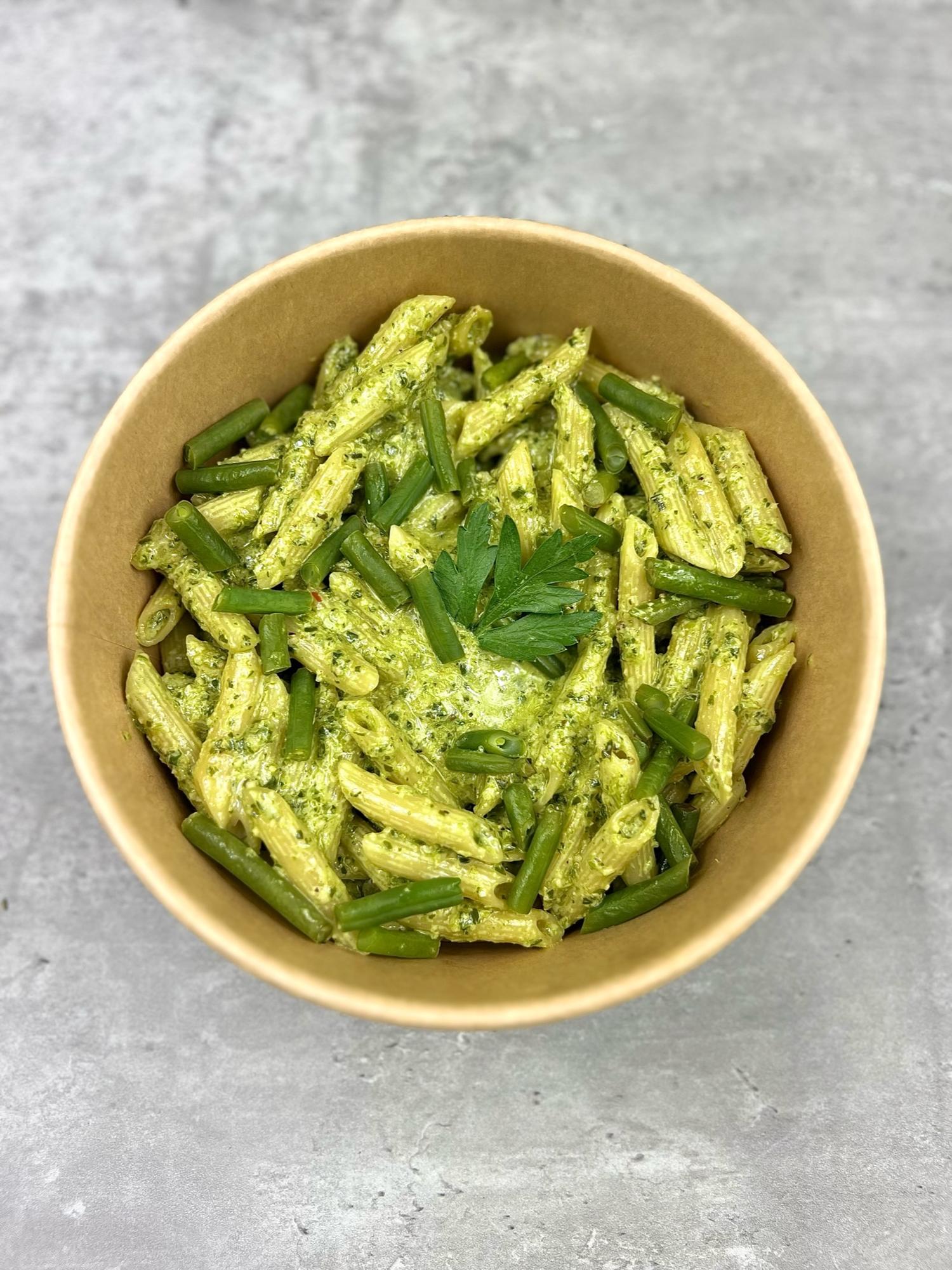 Penne pesto Genovese pasta pot