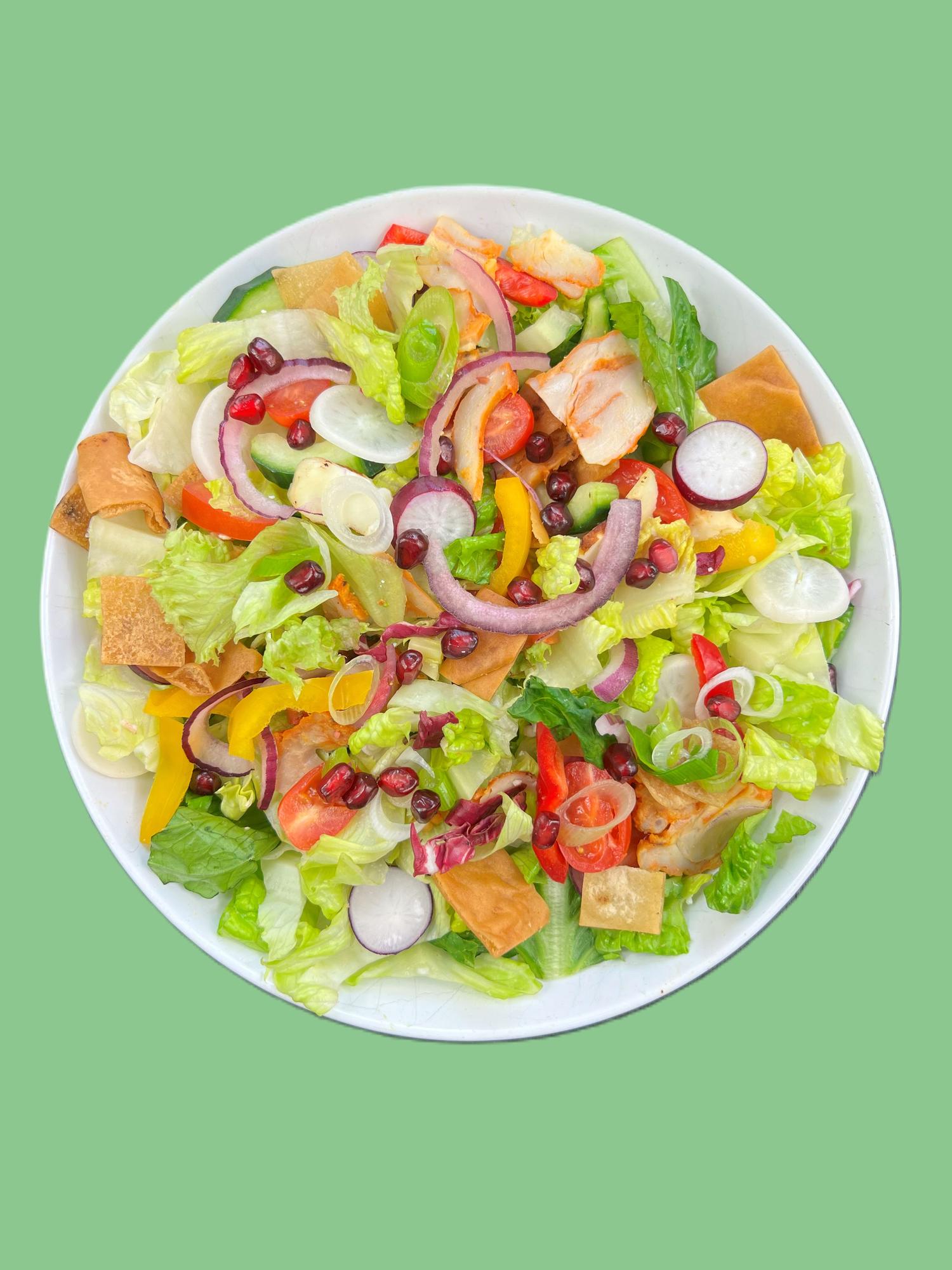 Chicken & halloumi fattoush salad