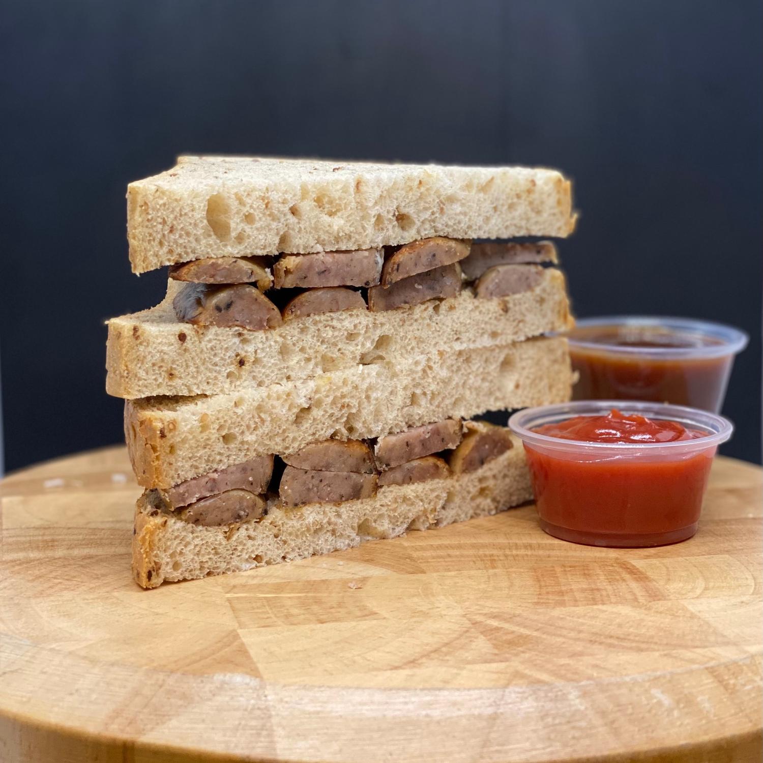 Cumberland sausage sandwich