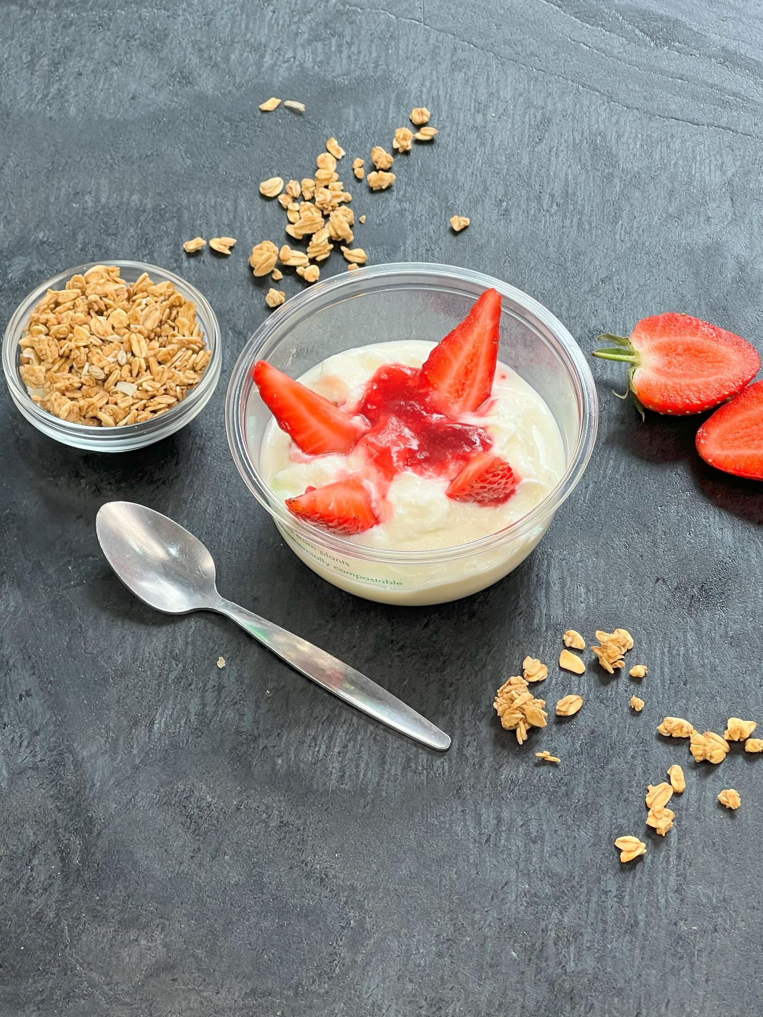 Greek yogurt & fresh strawberries