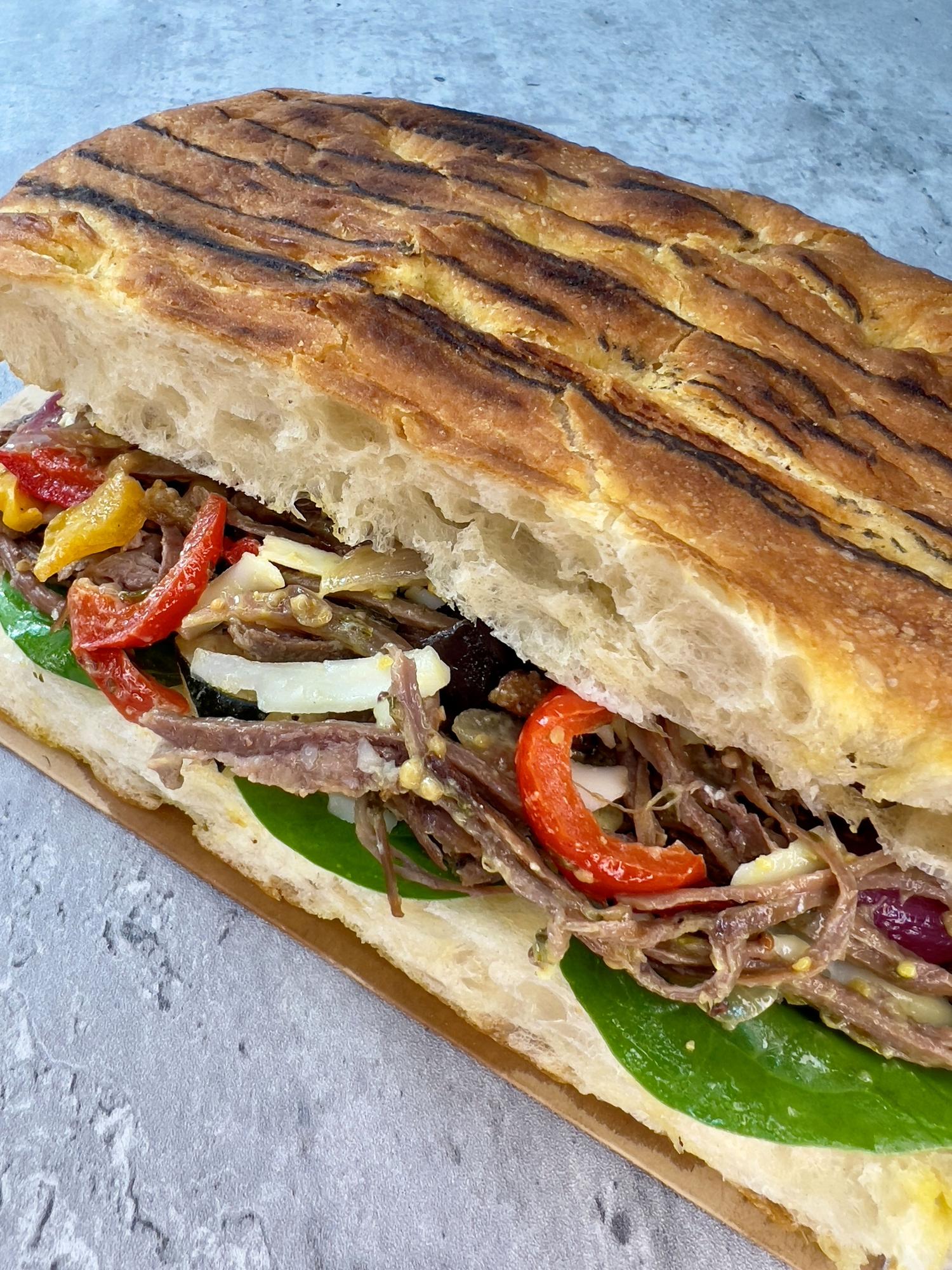 Beef brisket focaccia