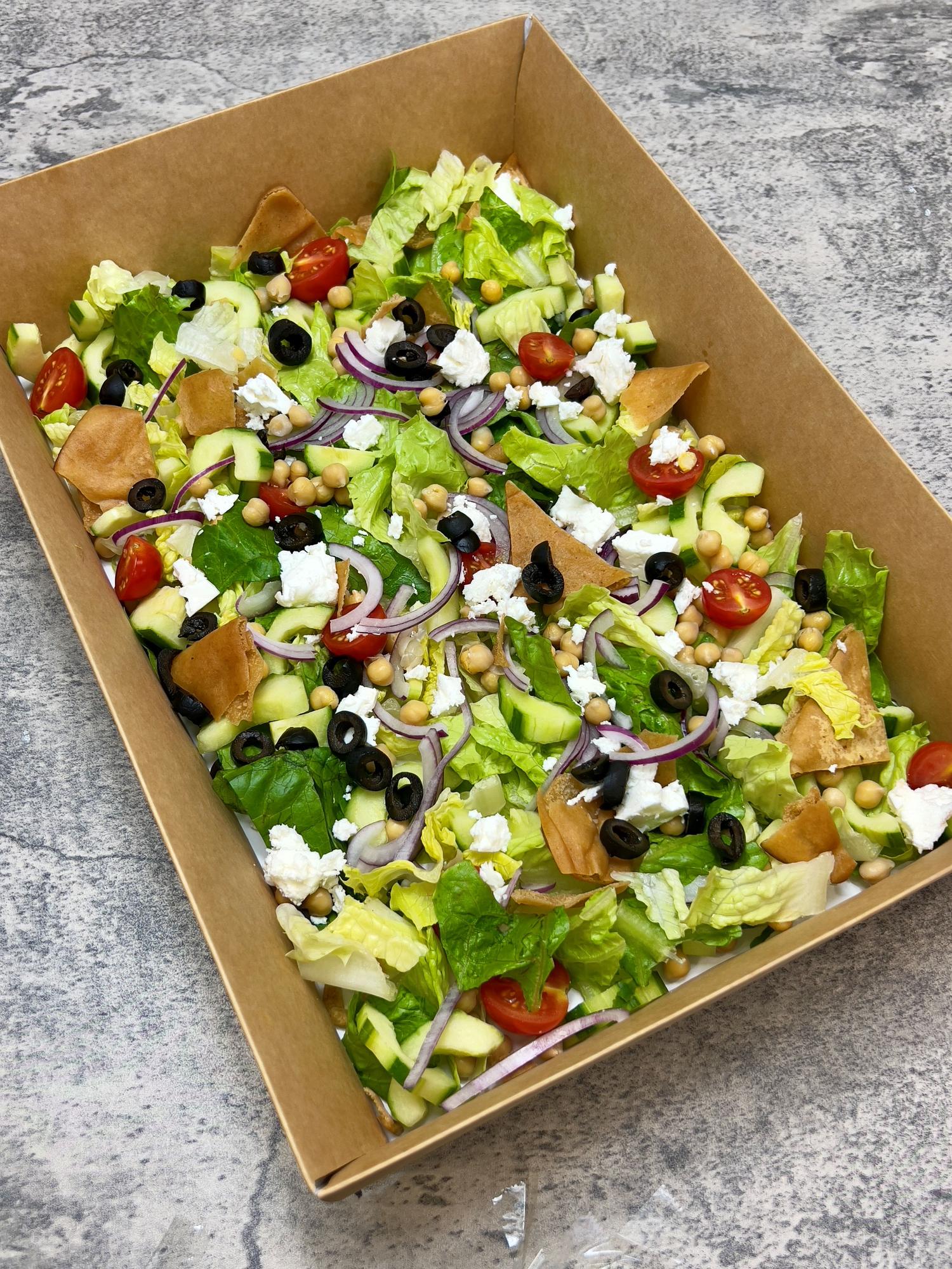 Sharing Greek salad