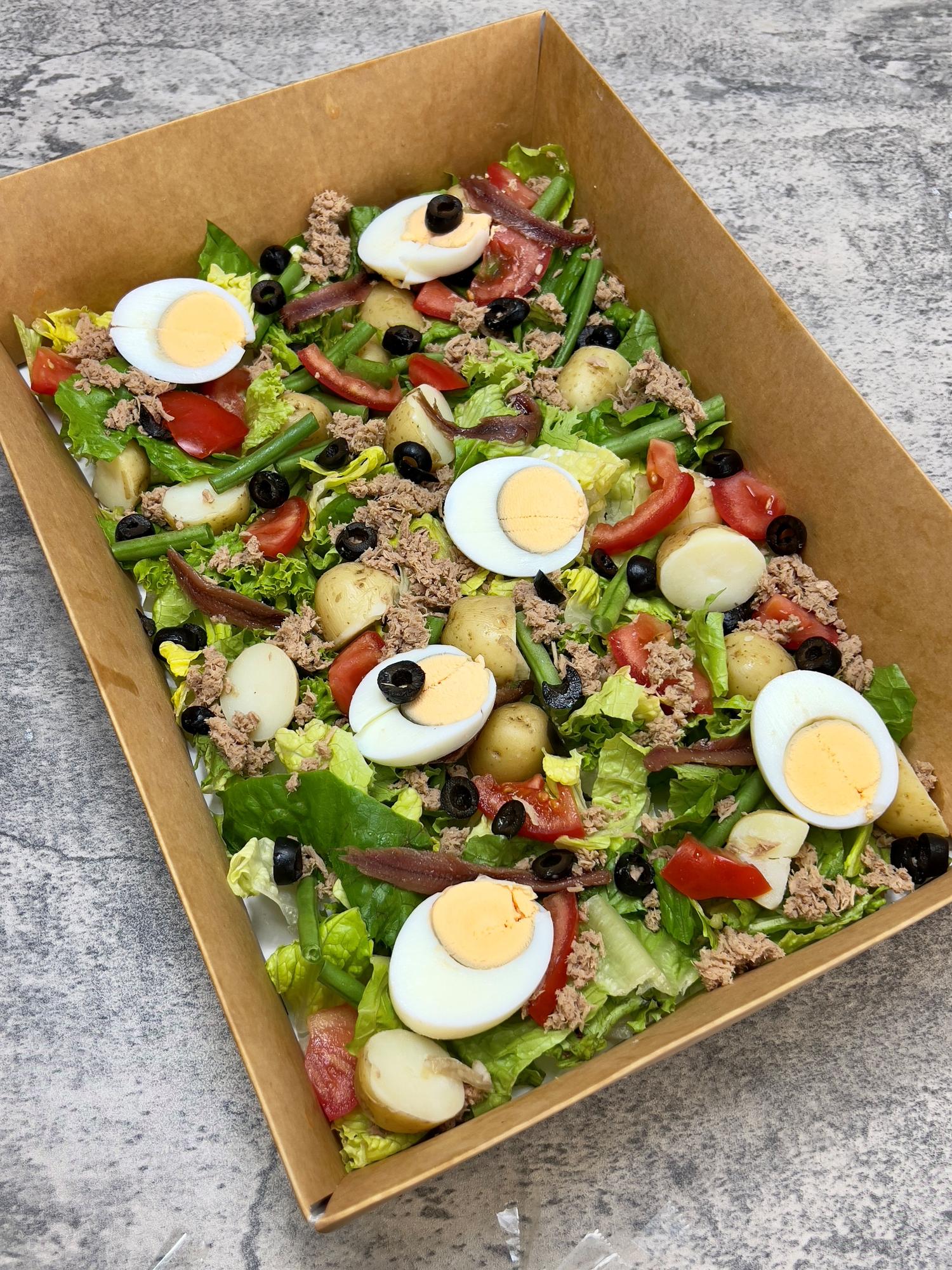 Sharing tuna nicoise salad 