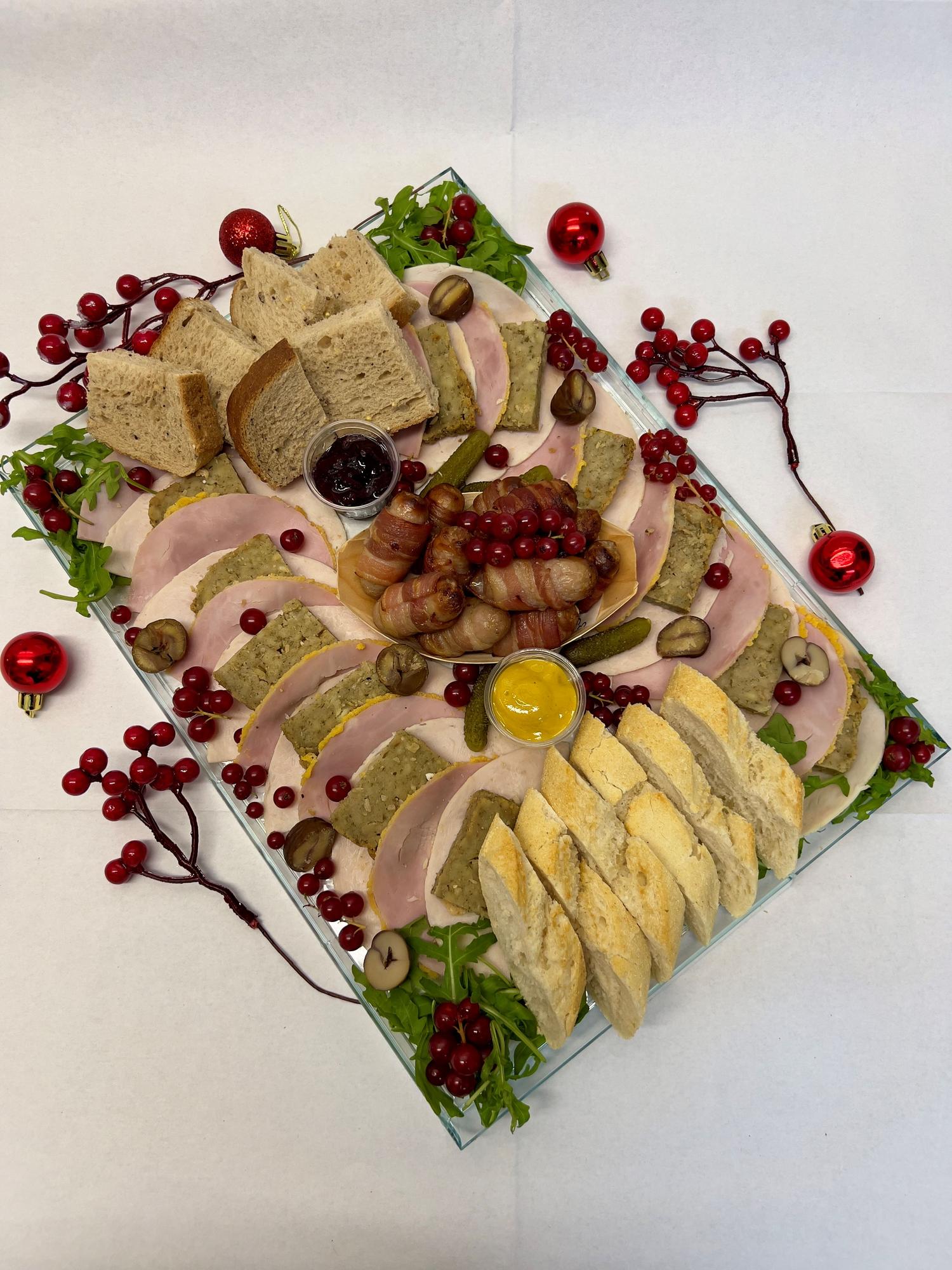Christmas sliced meat platter