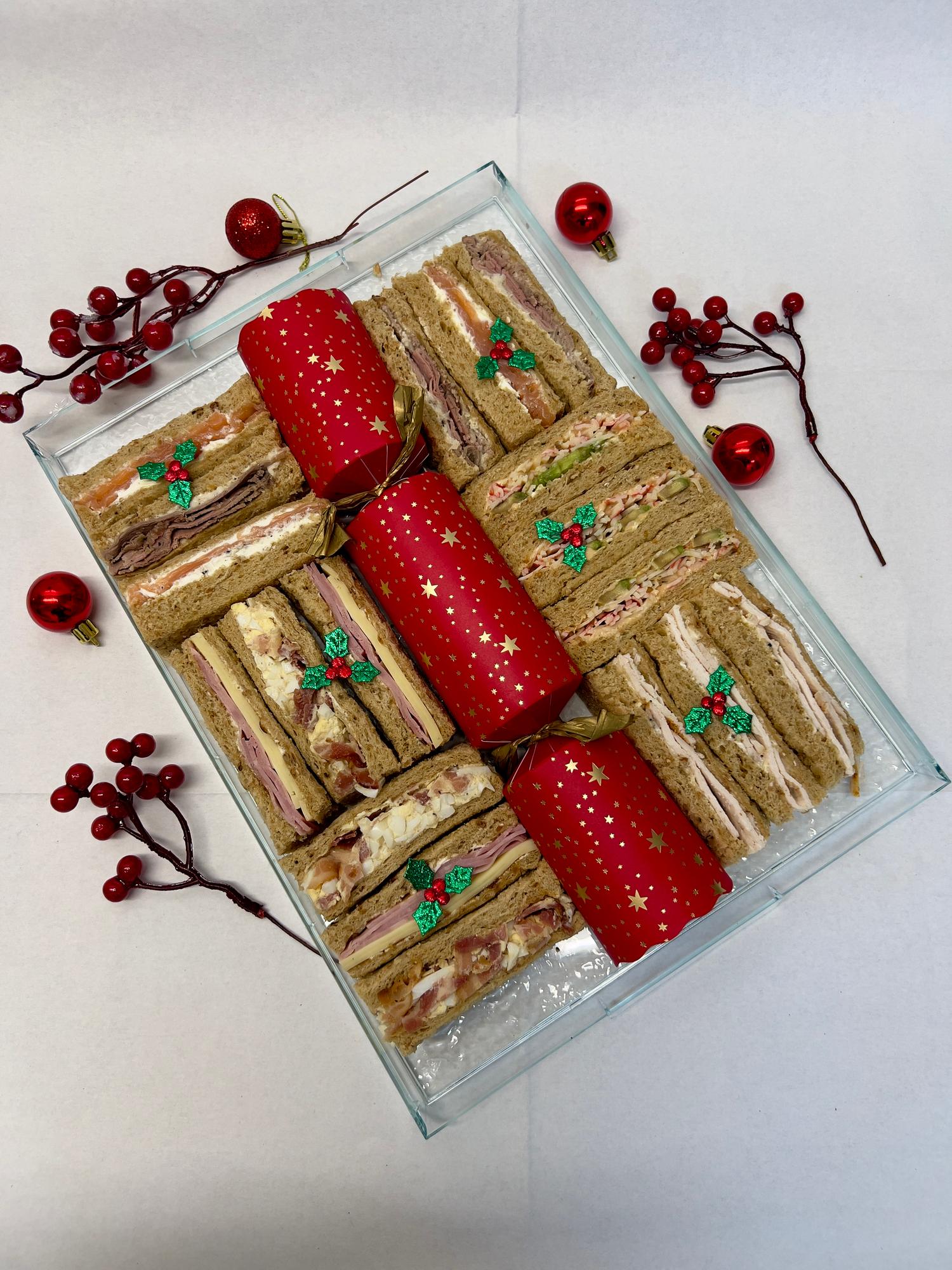 Christmas meat finger sandwich