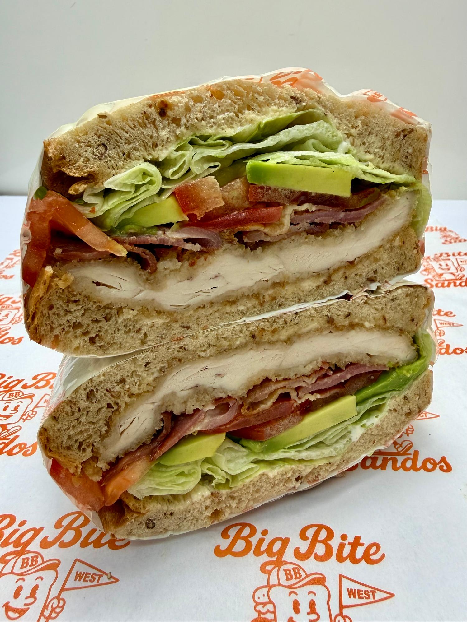 Chicken escalope club sandwich