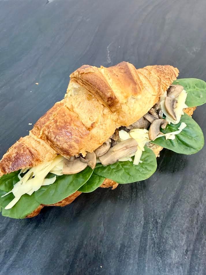 Cheese & mushroom croissant