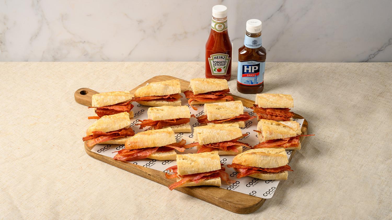 Hot Breakfast Bacon Baguette Platter
