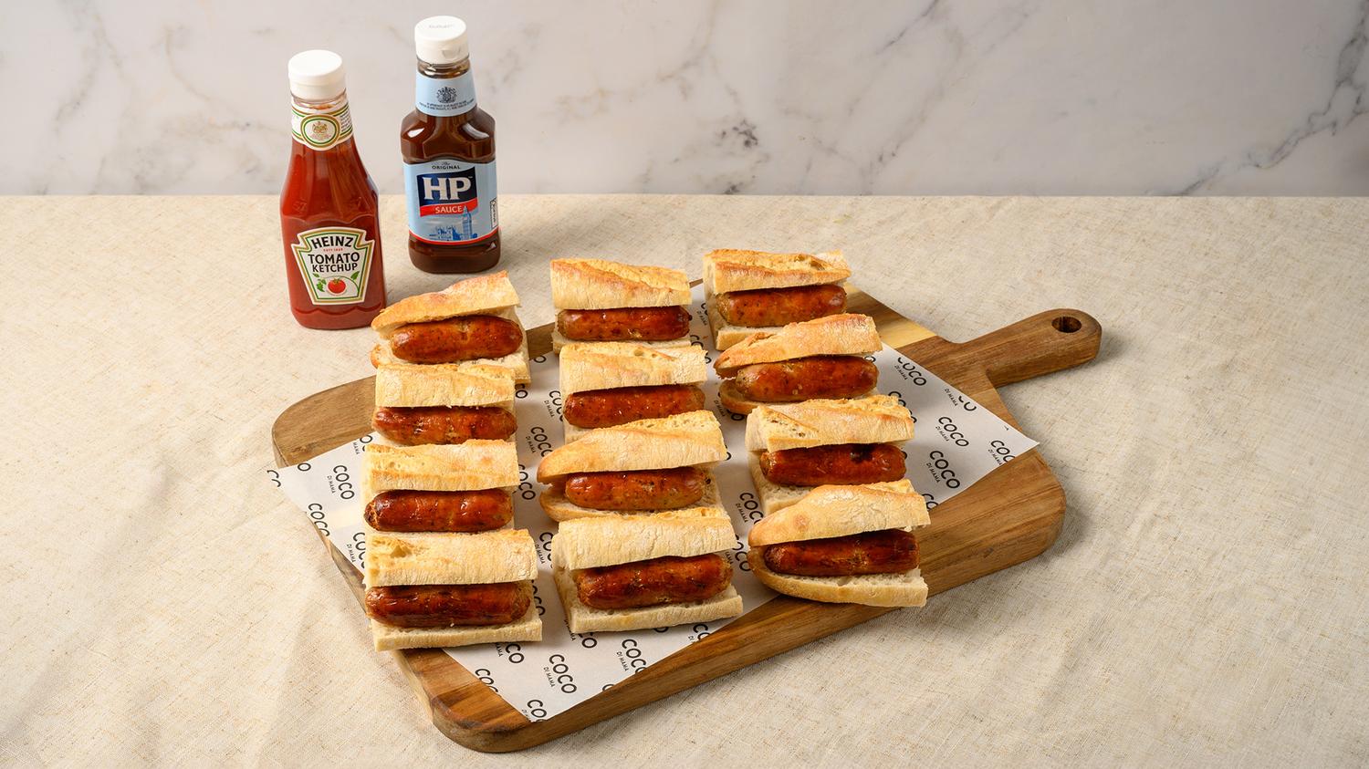 Hot Breakfast Sausage Baguette Platter