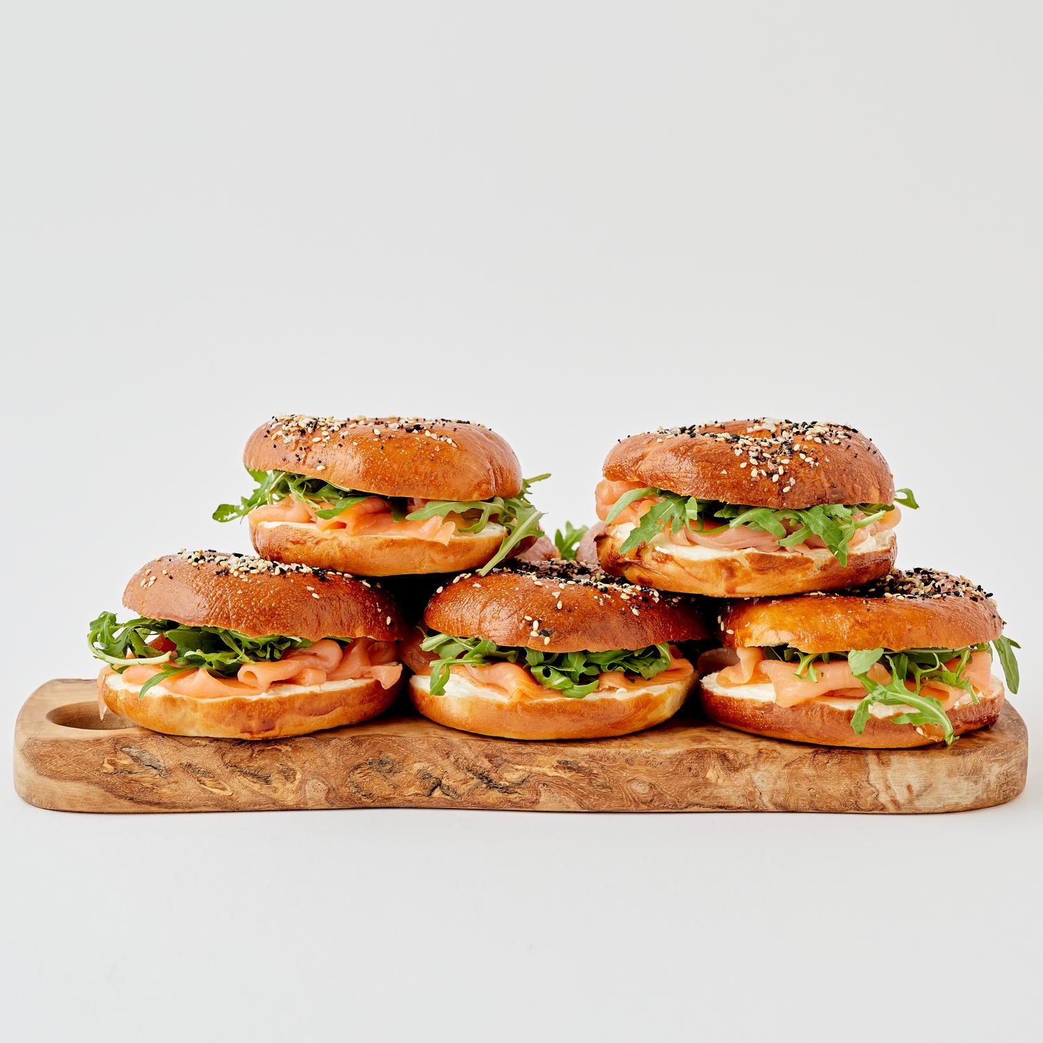 Beetroot Salmon Gravlax & Cream Cheese Bagel