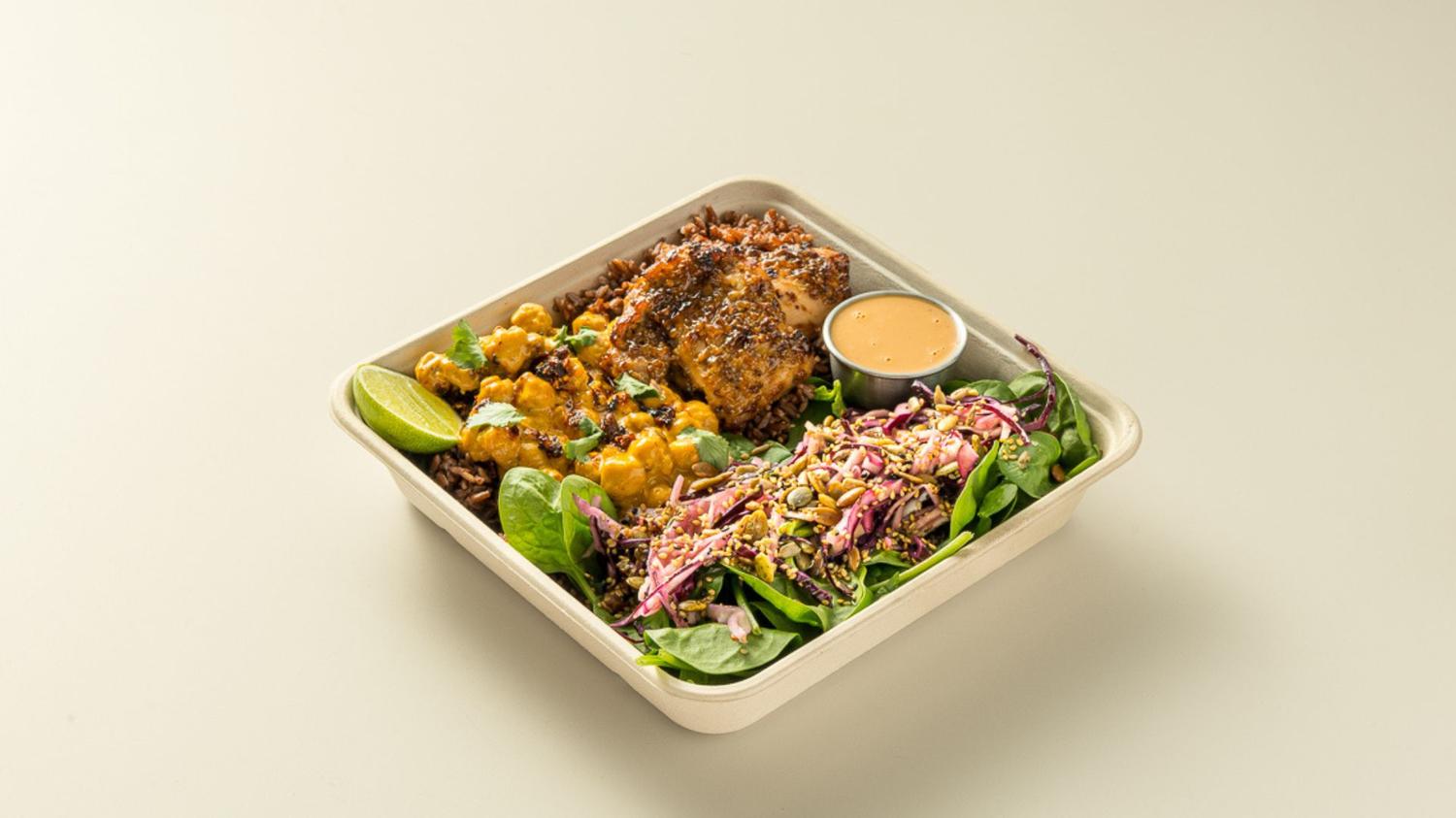 Satay Protein Bowl - Cajun Chicken Thighs