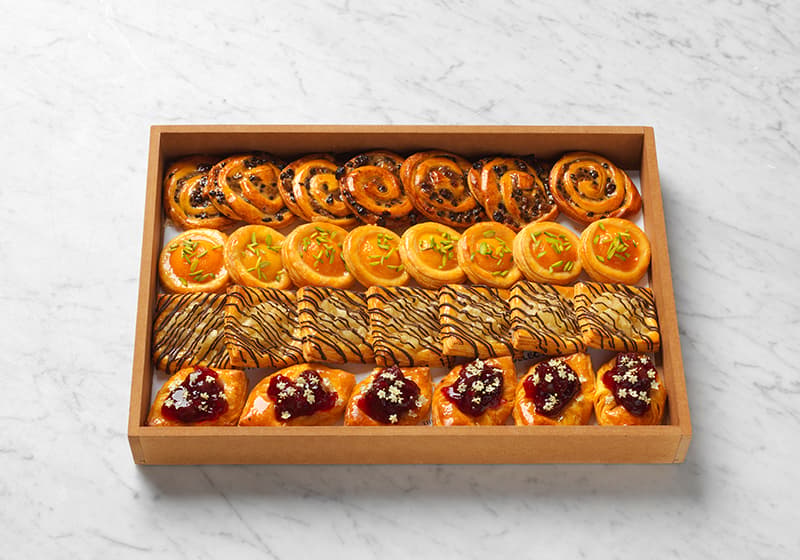 Freshly Baked Danish Pastries - 28pcs