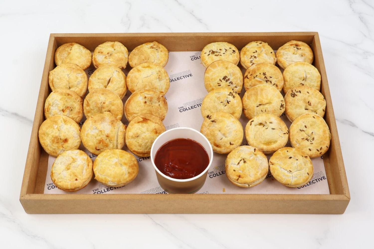 WARM Mixed Vegetarian Party Pies - 8pcs
