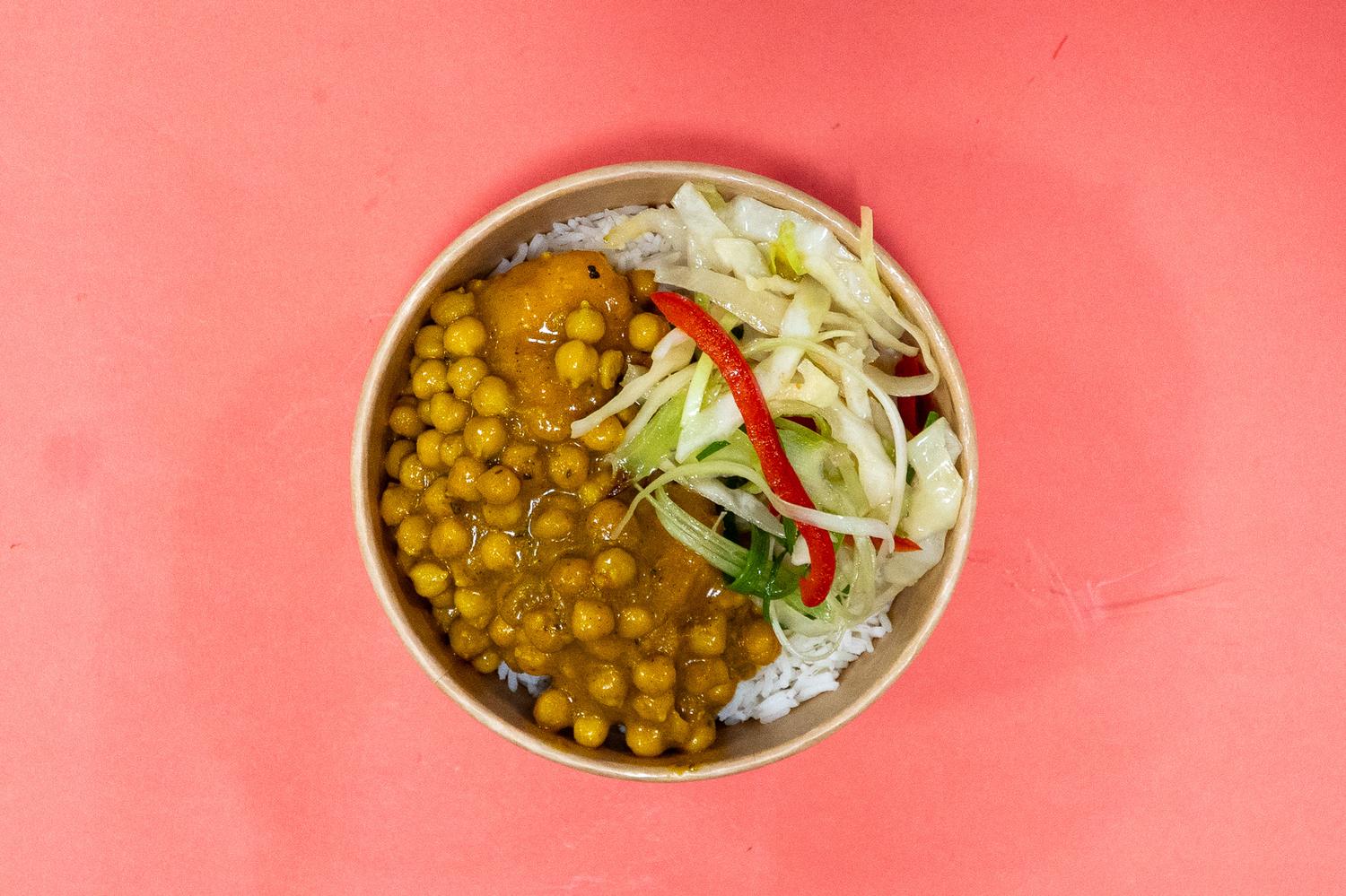 Roast Pumpkin, Chickpea Curry Bowl