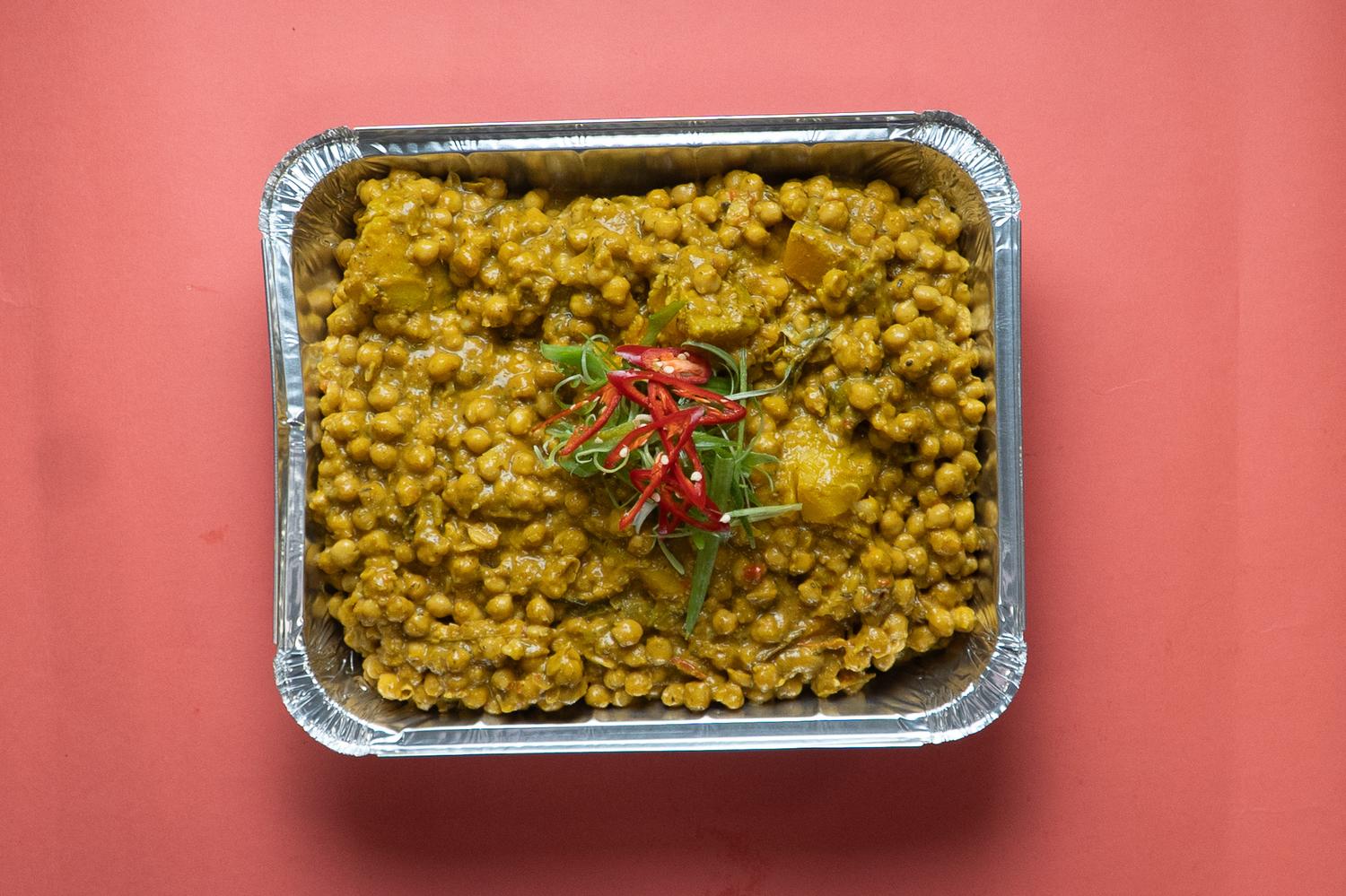 Roast Pumpkin and Chickpea Curry Platter