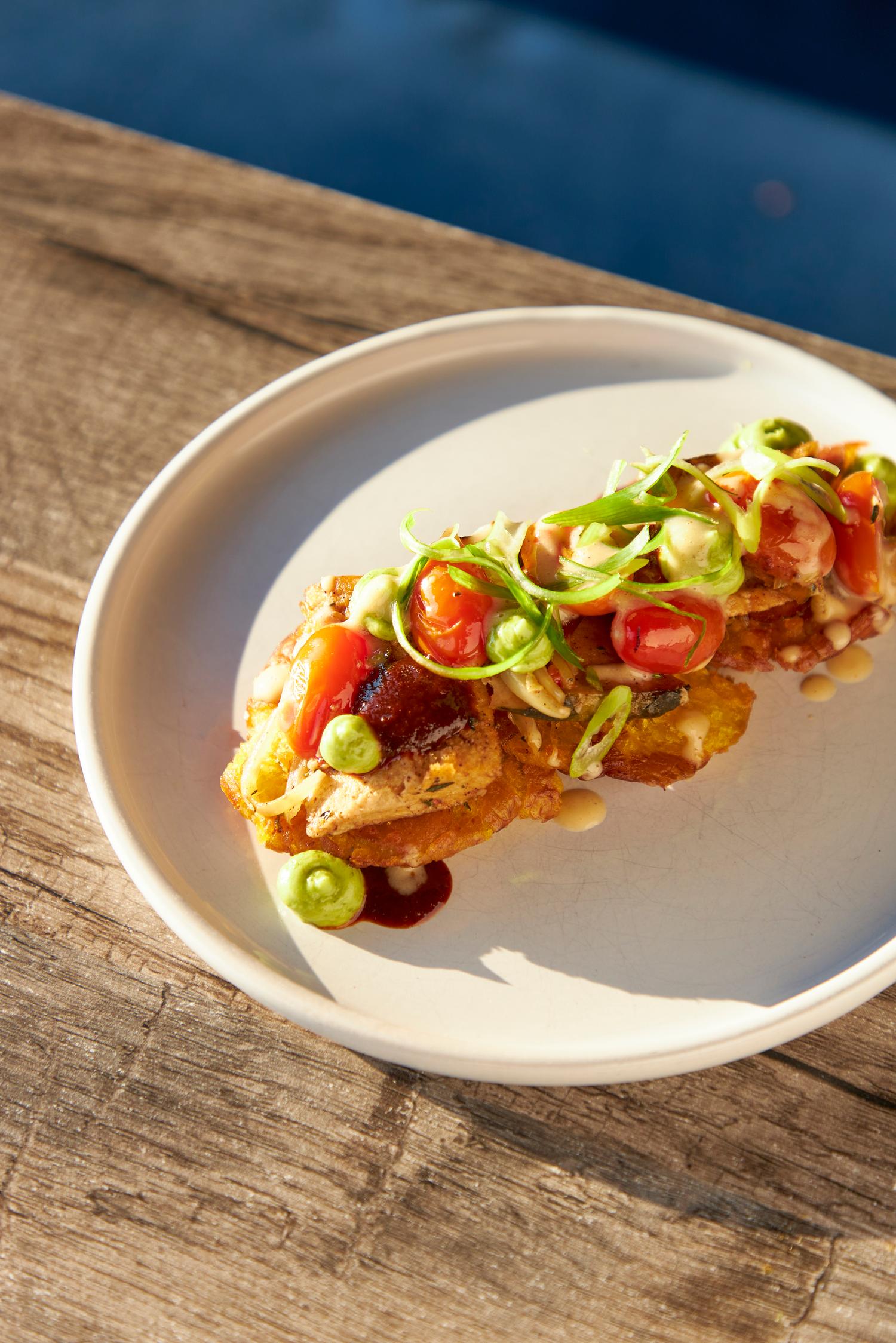 “Saltfish” Rundown Tostones (3pcs)