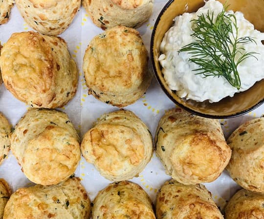 Manchego, Corn & Chive Sour Cream Scone