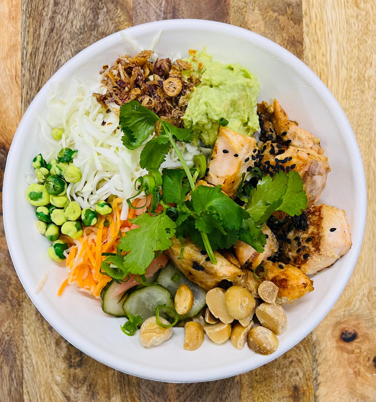 Miso-Ginger Salmon Brown Rice Bowl