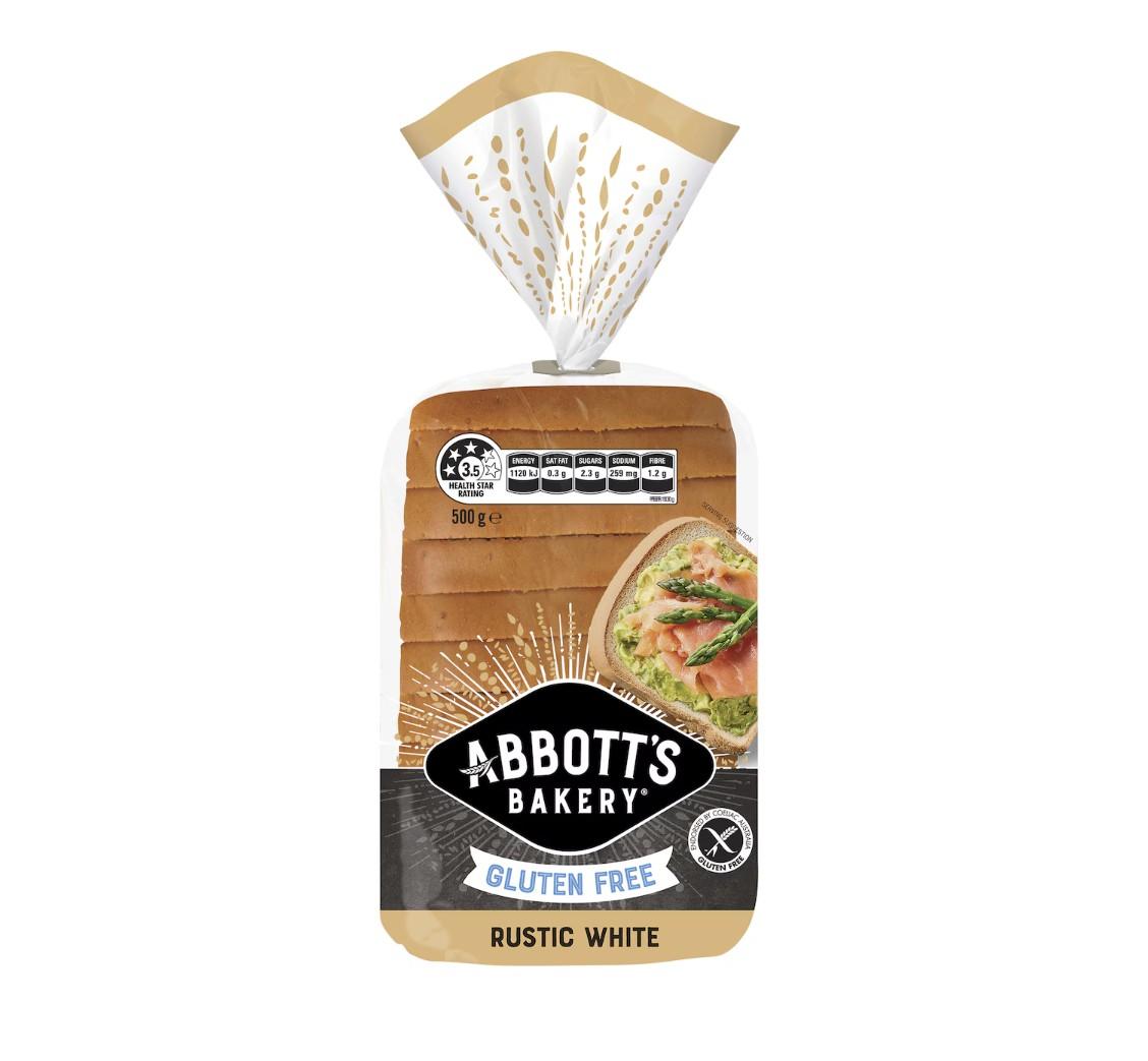 S1318Abbott's Gluten Free Rustic White Bread, 500g