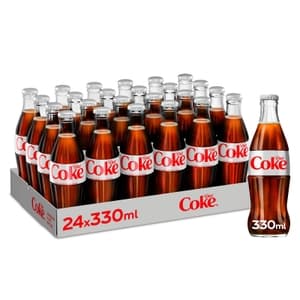 S2208Coca-Cola Zero Sugar Glass Bottle, 330ml 24pk