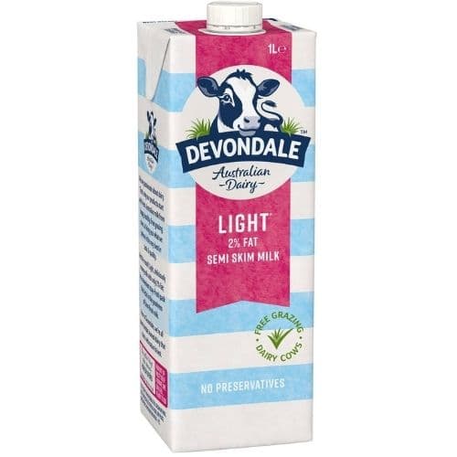 S2223Devondale Light Semi Skim Milk, 1l 10 Pack