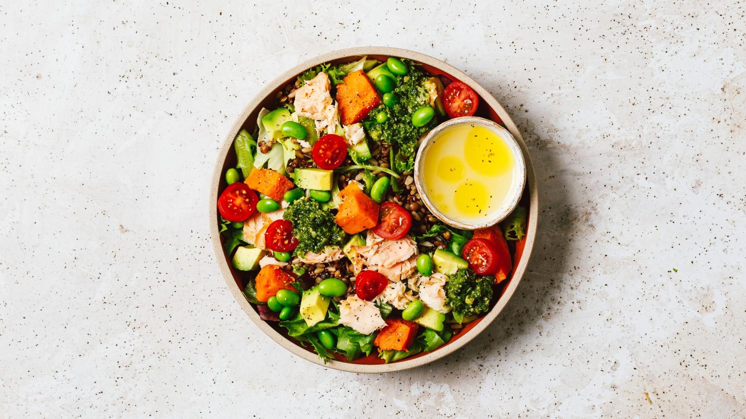 Salmon, Greens & Grains Salad