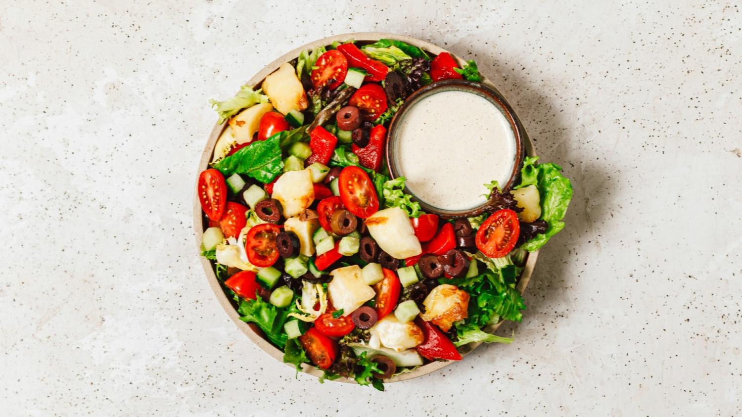 Greek halloumi salad
