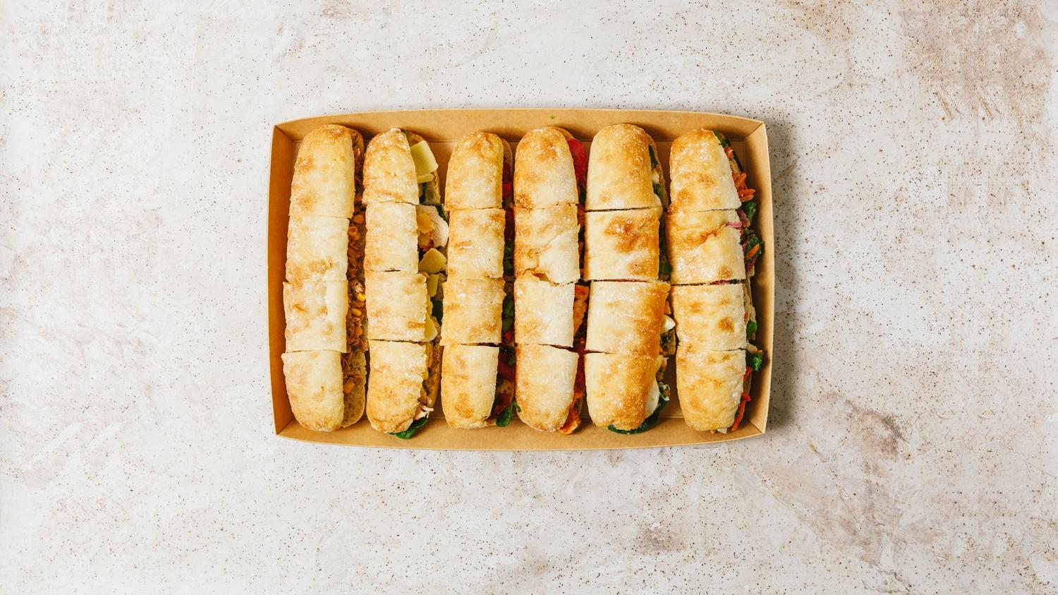 veggie baguette platter 