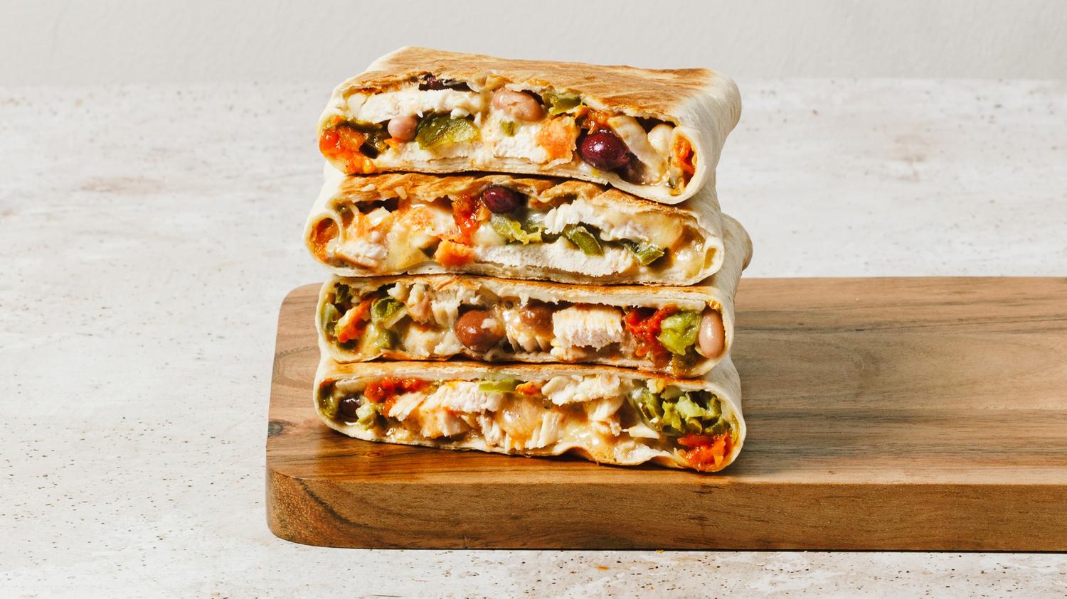 Mexican chicken toasted wrap