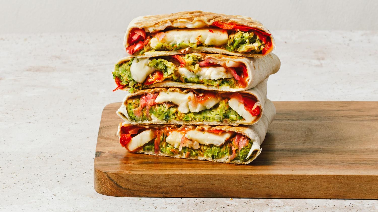 Halloumi & falafel toasted wrap