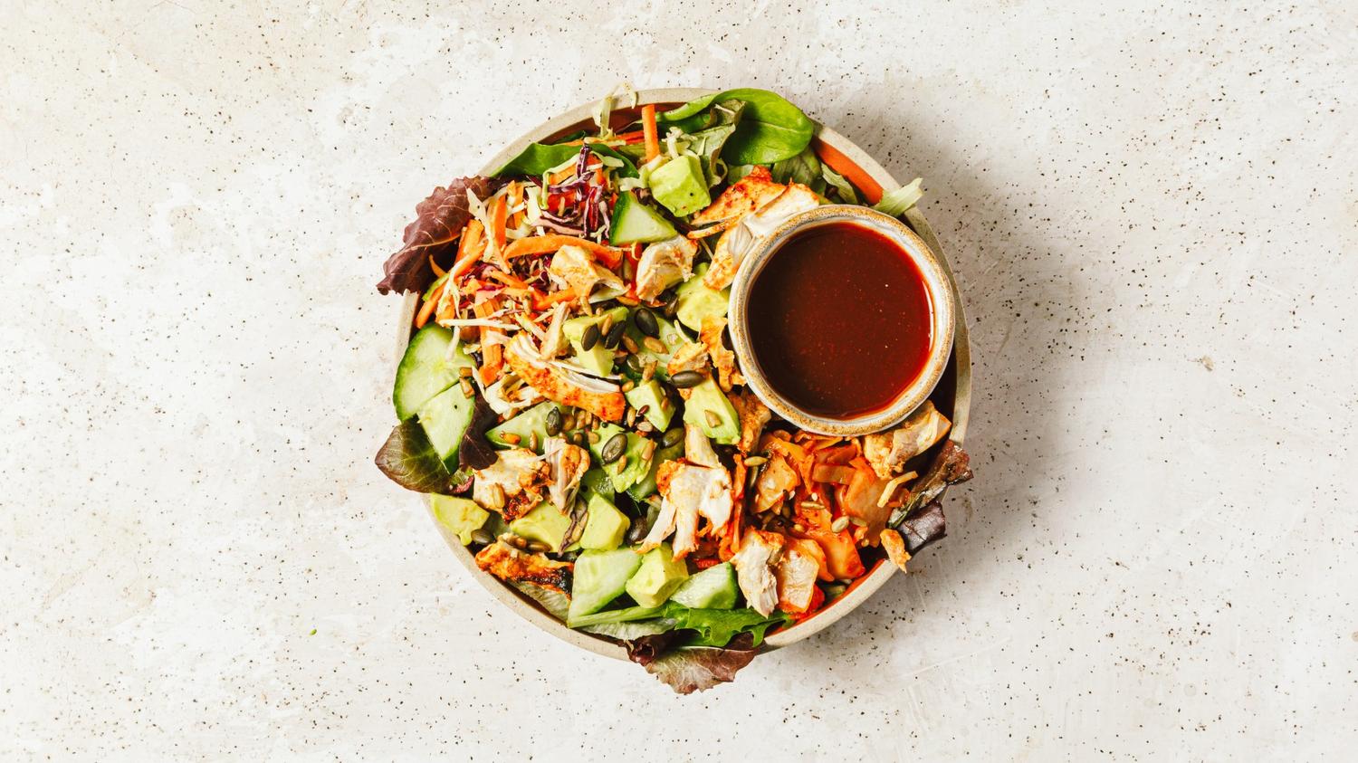 Probiotic kimchi super salad