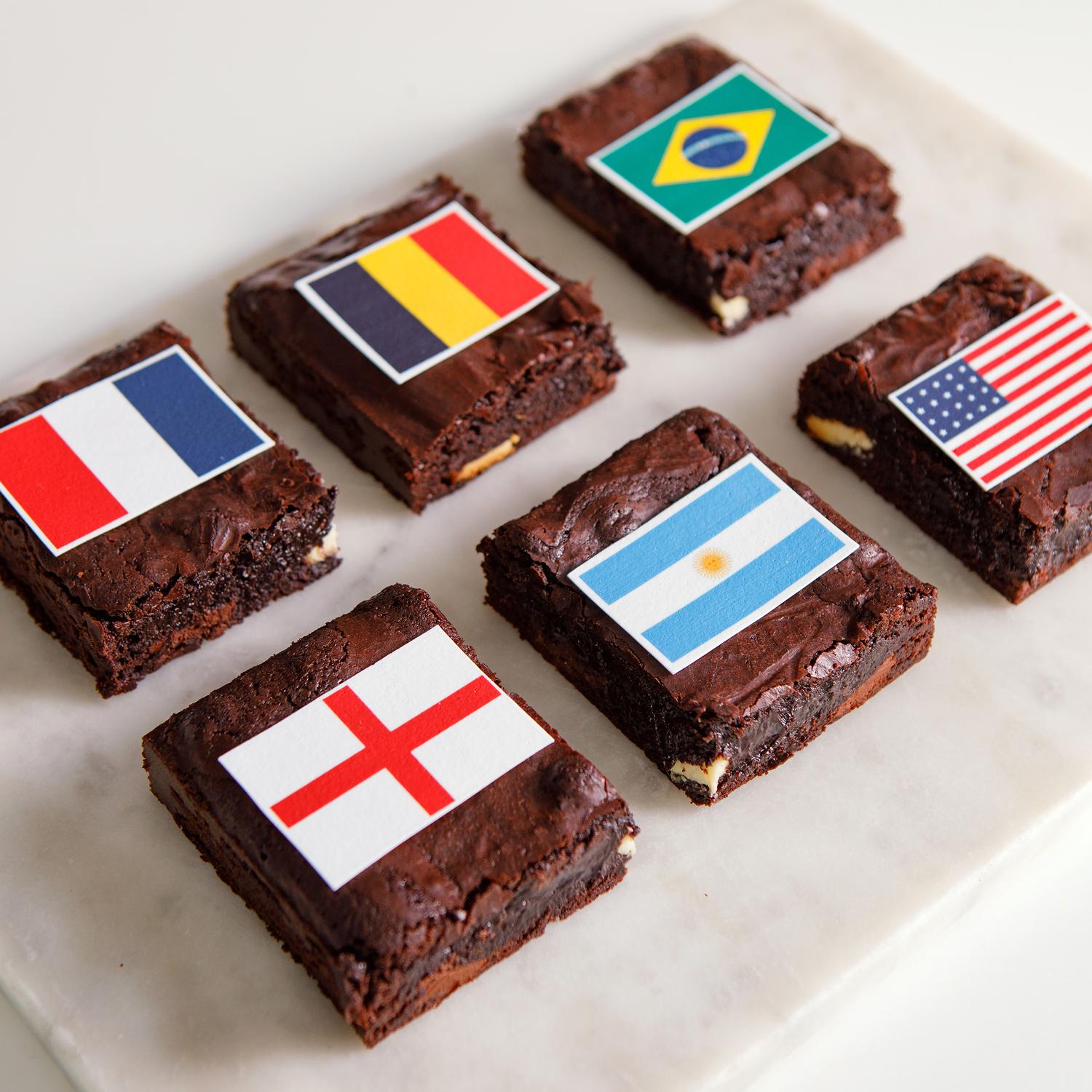 Mixed Flags World Cup Chocolate Brownies