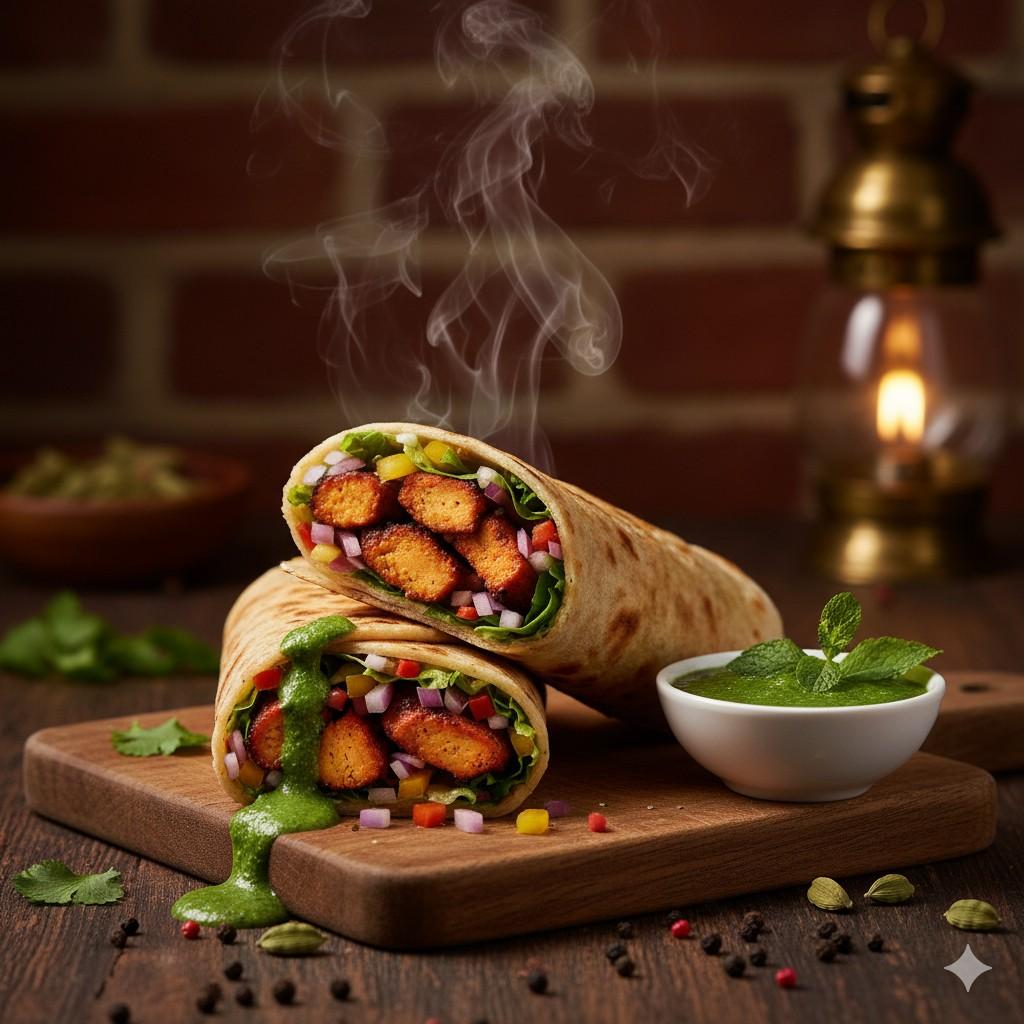 Chicken wrap with mint sauce