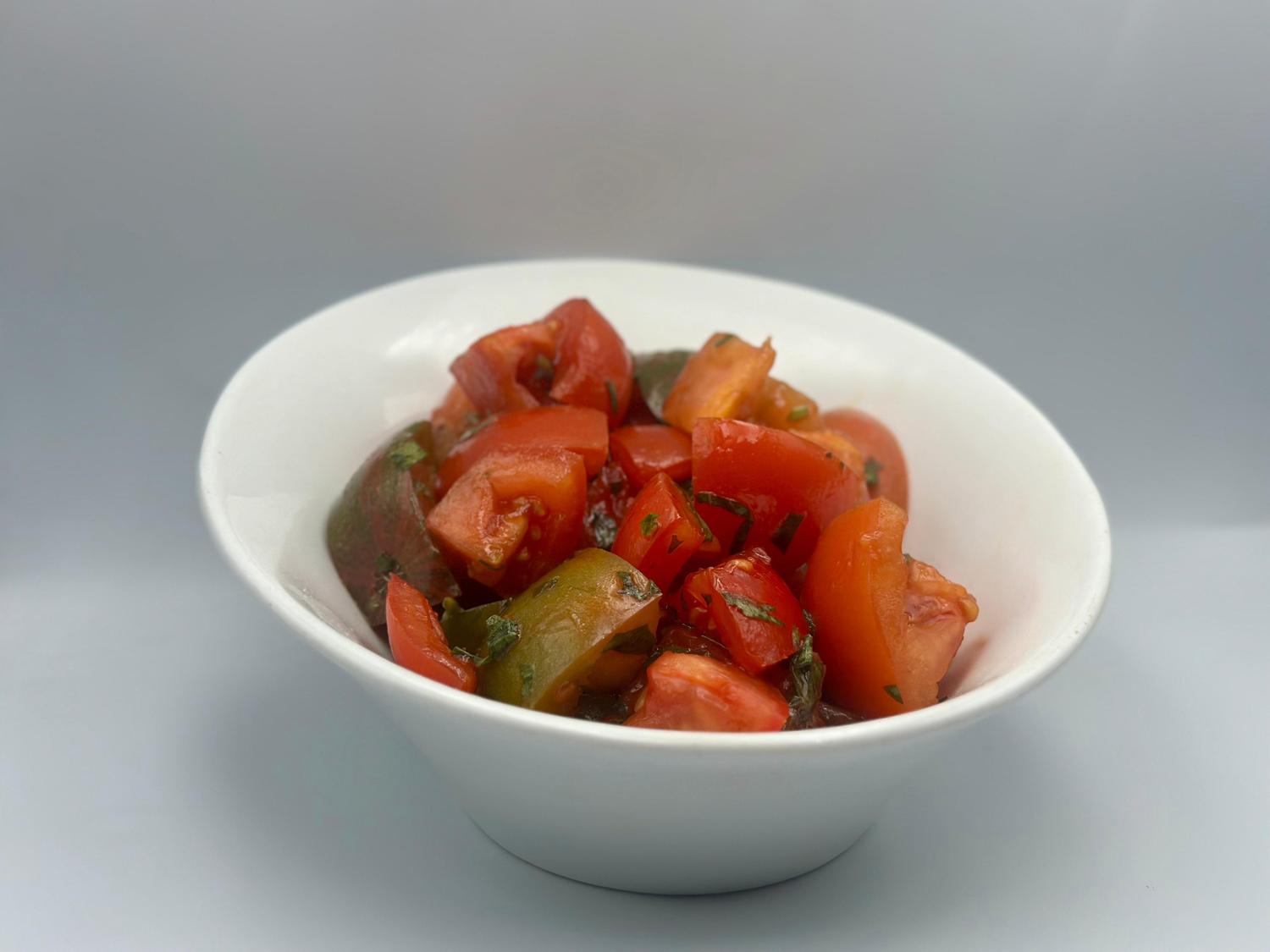 Heritage tomatoes with Modena balsamic glaze salad
