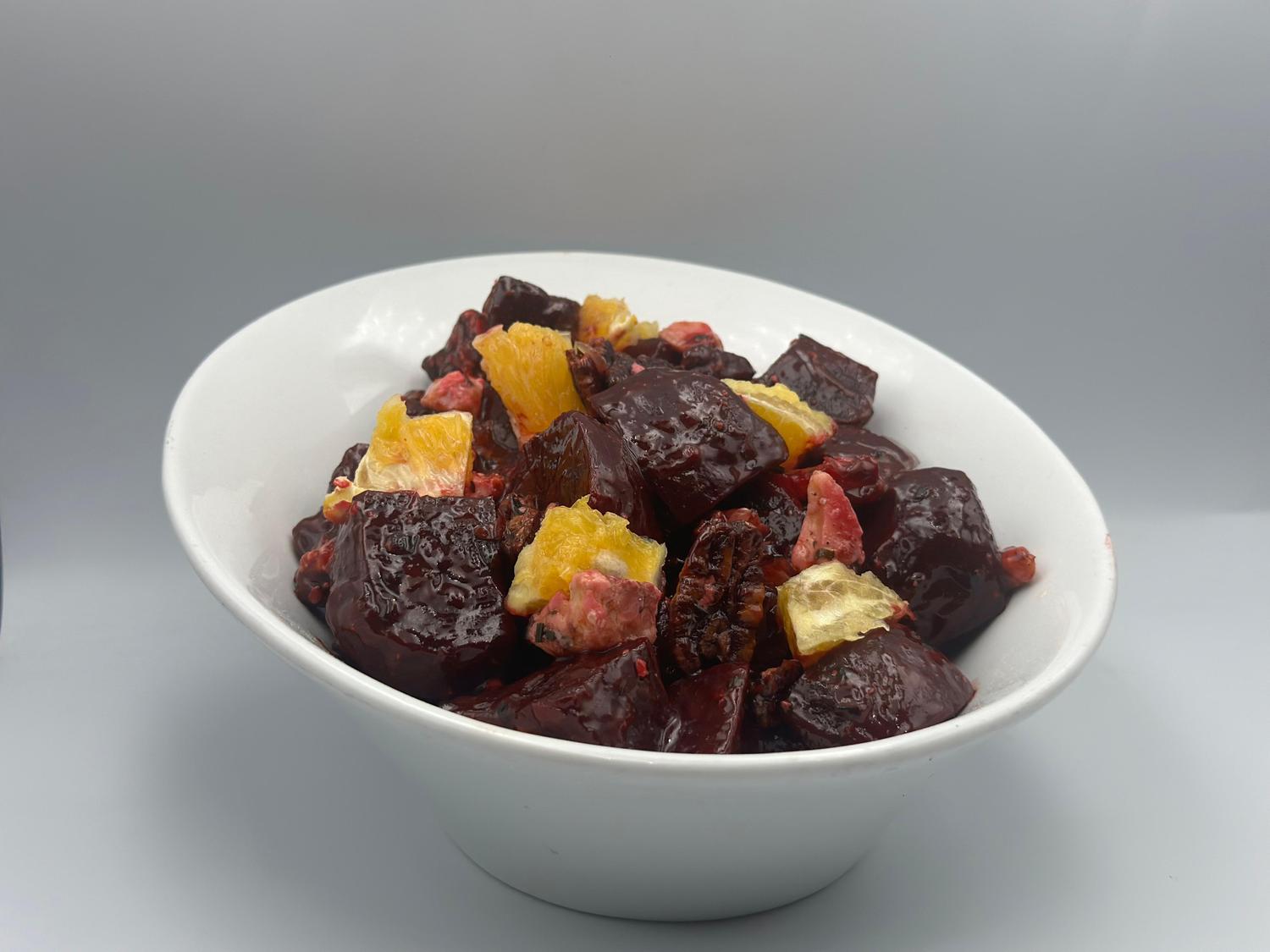Ruby beetroots, Stilton and walnut salad