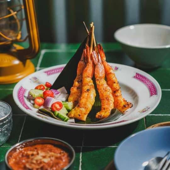 Satay Prawn (4 Skewers)