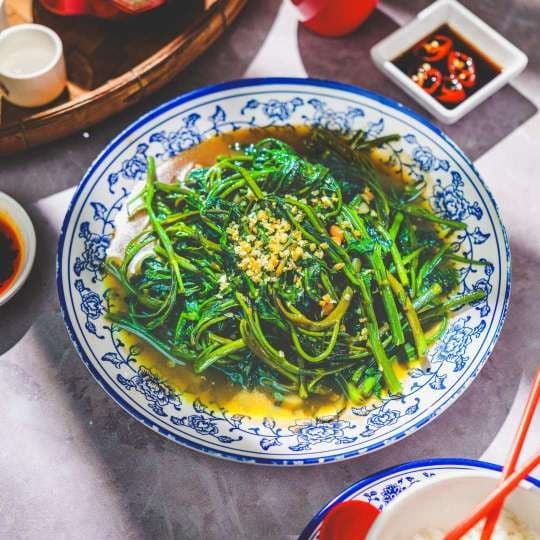 GFO Stir-Fried Water Spinach with Bean Sauce