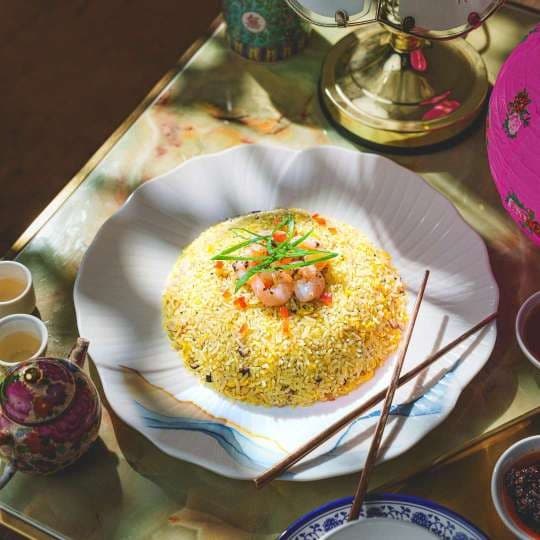 Fried Rice with Shrimps and Black Truffle