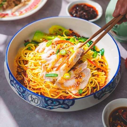 Szhchuan Style Poached Chilled Chicken w/ Noodles