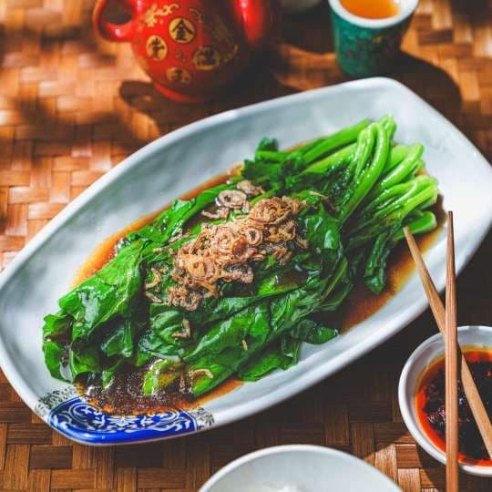 Poached Chinese Broccoli with Oyster Sauce