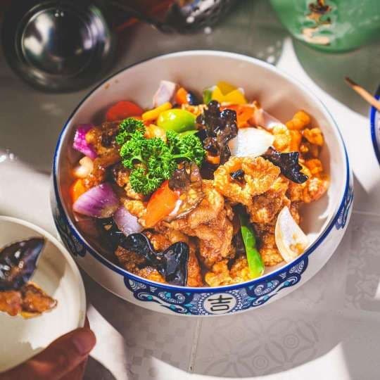 Fried Chicken Kung Pao Style